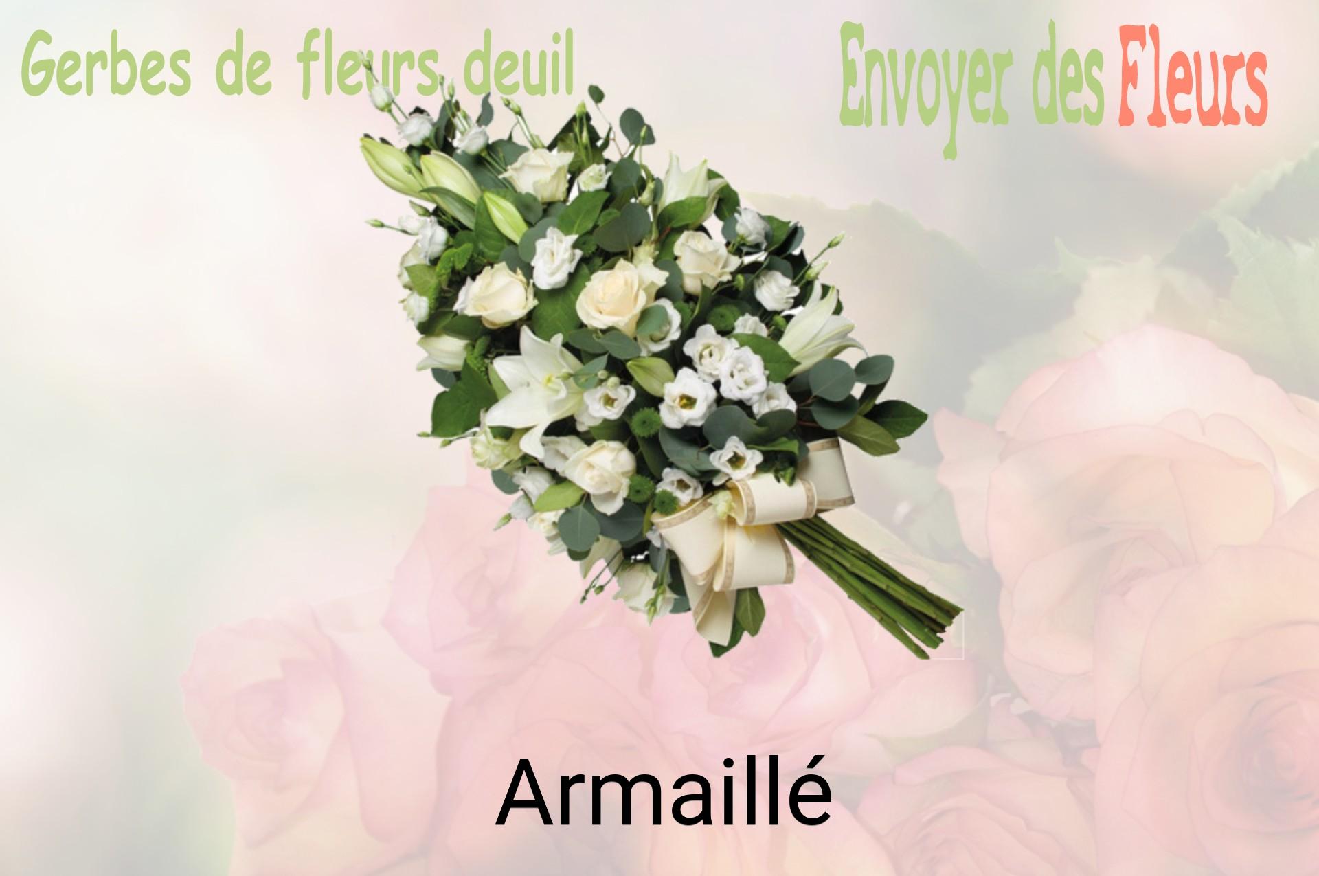 Gerbe de fleurs de deuil livrée à Armaillé